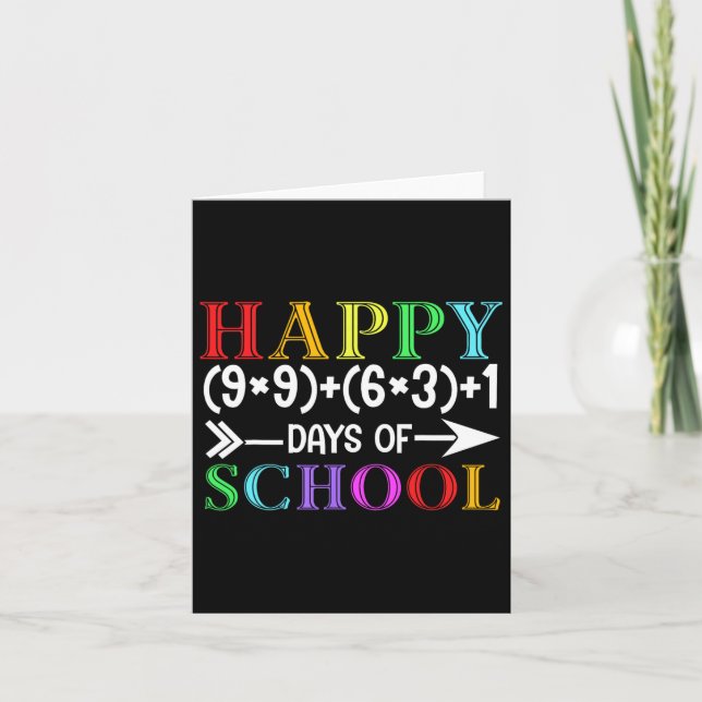 Tarjeta Fórmula Matemática Feliz 100 Días De Matemáticas G (Anverso)