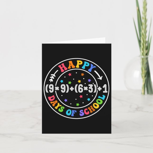 Tarjeta Fórmula Matemática Feliz 100 Días De Matemáticas G (Anverso)