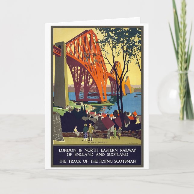 Tarjeta Forth Bridge - Arte de Poster de Viajes de época (Anverso)