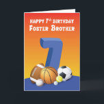 Tarjeta Foster Brother 6th Birthday Sports Balls<br><div class="desc">Se supone que las celebraciones de cumpleaños son días divertidos. Así que cuando tu hermano de acogida celebra su celebración,  deberías darle esta tarjeta con un colorido frente y un divertido mensaje interno.</div>