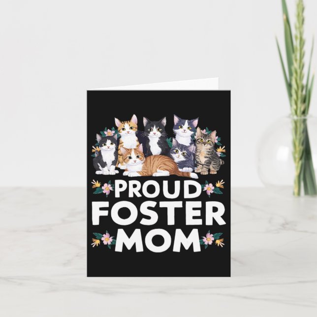 Tarjeta Foster Cat Adopte a la Orgullosa Madre (Anverso)