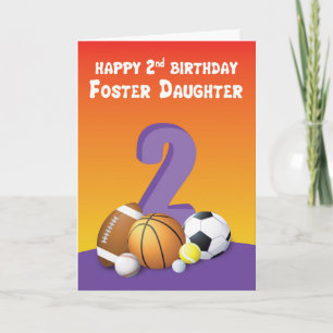 Tarjeta Foster Daughter 2ª Bolas Deportivas de Cumpleaños