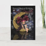 Tarjeta Foster Daughter Magia Cumpleaños lindo luna pequeñ<br><div class="desc">Foster Daughter Magical Birthday lindo hada de luna por monlake</div>