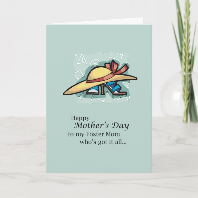 Tarjeta Foster Mom Gorra Sandals Mother's Day (Anverso)