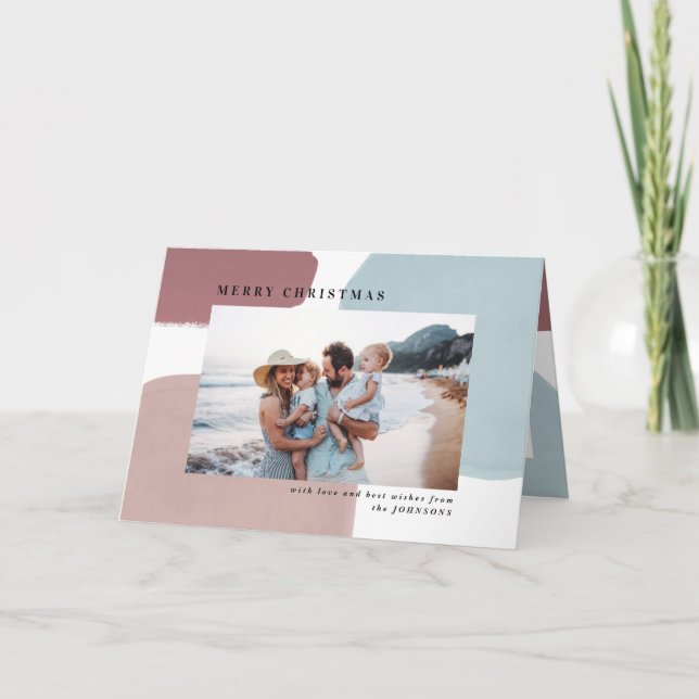 Tarjeta Foto abstracta pintada de vacaciones (Anverso)