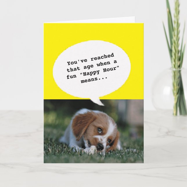Tarjeta foto animal Hora feliz que se vuelve un cumpleaños (Anverso)