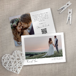 Tarjeta Foto Boda de código QR Gracias