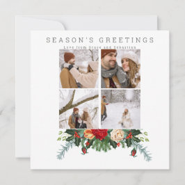 Tarjeta Foto botánica de invierno de vacaciones personaliz