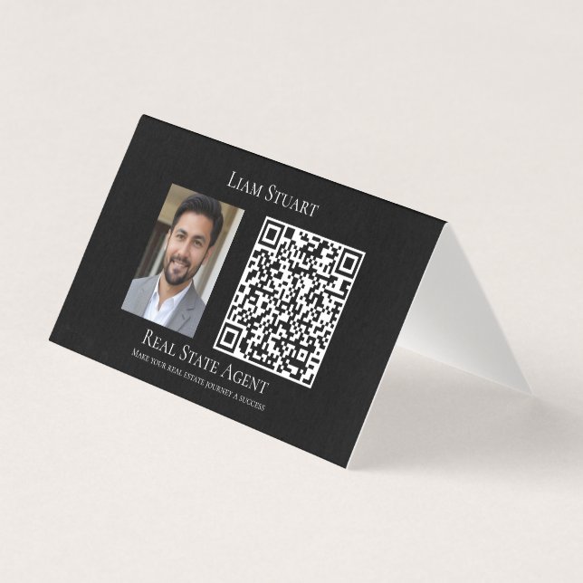 Tarjeta Foto Código QR Empresa de negocios Grande (Anverso)