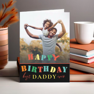 Tarjeta Foto colorida de feliz cumpleaños papá