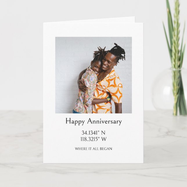 Tarjeta Foto con coordenadas GPS personalizada (Anverso)