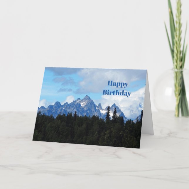 Tarjeta Foto cumpleaños de la cordillera Alaska (Anverso)