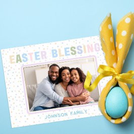 Tarjeta Foto de acuarela de bendiciones modernas de Pascua