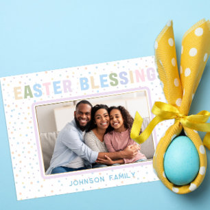Tarjeta Foto de acuarela de bendiciones modernas de Pascua