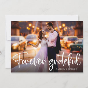 Tarjeta Foto de agradecimiento de boda linda para siempre