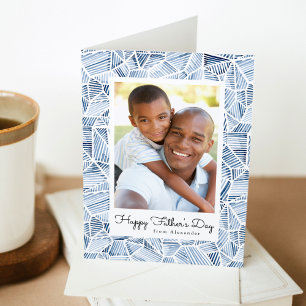 Tarjeta Foto de agua azul añil Feliz Día del Padre