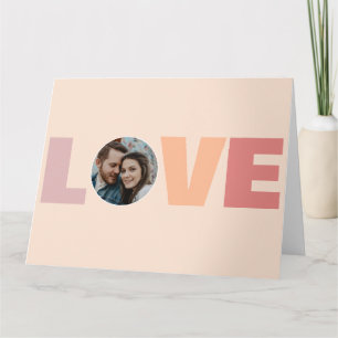 Tarjeta Foto de amor de San Valentín de melocotón moderno 