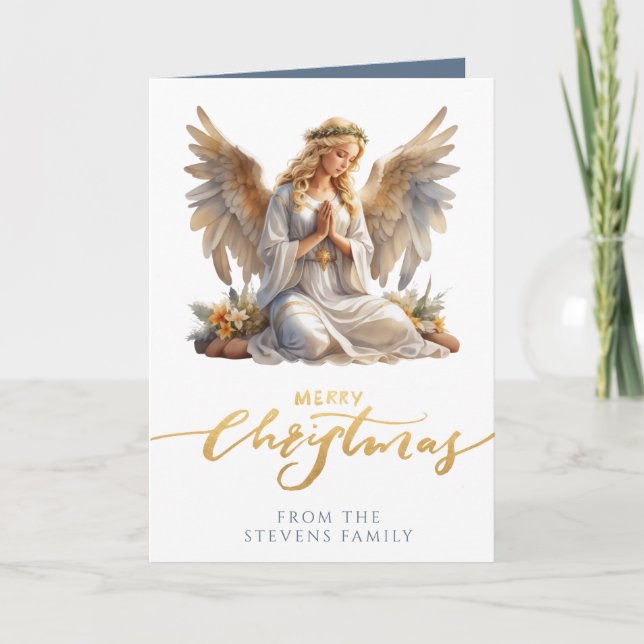 Tarjeta Foto de Angel Folded navidades (Anverso)