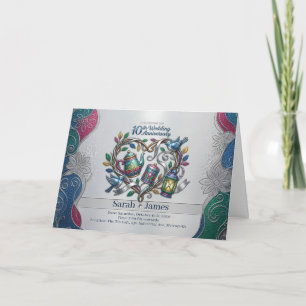 Tarjeta Foto de aniversario de bodas de aluminio de estaño