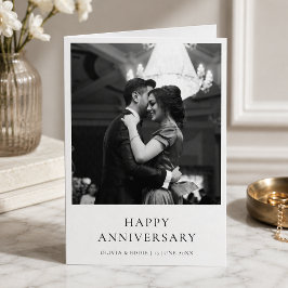 Tarjeta Foto de aniversario | Elegante Minimalista moderno