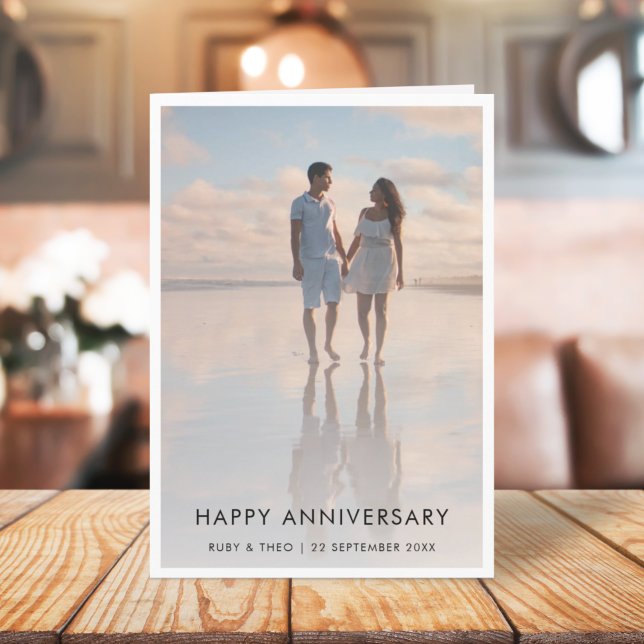Tarjeta Foto de aniversario | Esposa moderna y elegante (Subido por el creador)