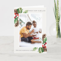 FOTO DE AÑO NUEVO DE RED GREEN HOLLY BERRY PINE CO