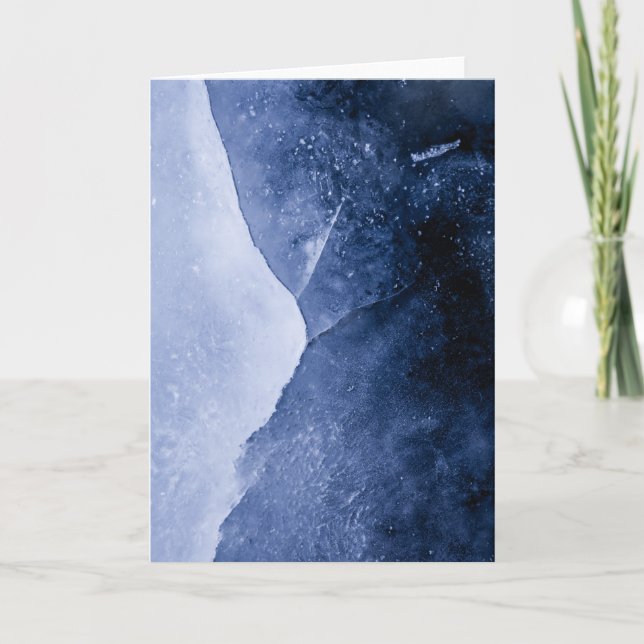 Tarjeta Foto de arte de hielo de Blue Abstract (Anverso)