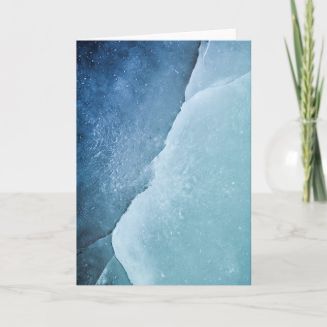 Tarjeta Foto de arte del hielo de color turquesa (Anverso)
