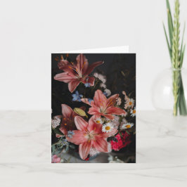 Tarjeta Foto de arte floral con estilo de pintura melancól