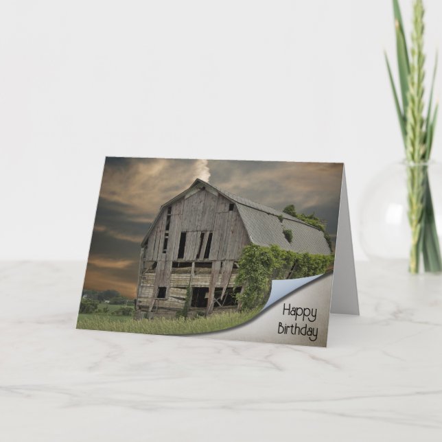 Tarjeta Foto de Barn curvado por cumpleaños (Anverso)