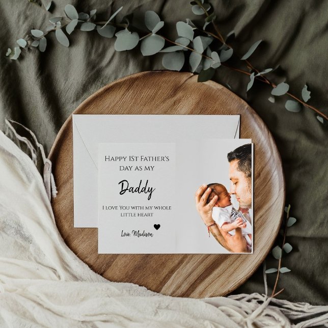 Tarjeta Foto de bebé Feliz primer día del padre te amo (Subido por el creador)