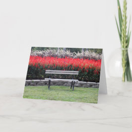Tarjeta Foto de Bench Red Floral