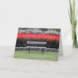 Tarjeta Foto de Bench Red Floral
