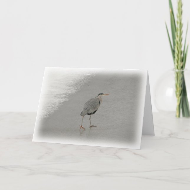 Tarjeta Foto De Bird On Beach (Anverso)