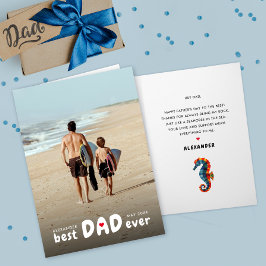 Tarjeta Foto de caballito de mar del mejor papá moderno de