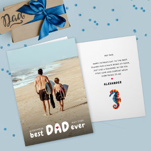 Tarjeta Foto de caballito de mar del mejor papá moderno de
