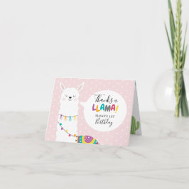 Tarjeta Foto de Cactus de Llama Rosa Sonrojada Gracias