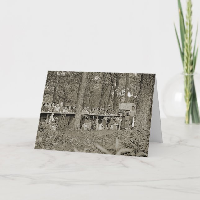 Tarjeta Foto de campamento de boy scout de 1920 (Anverso)