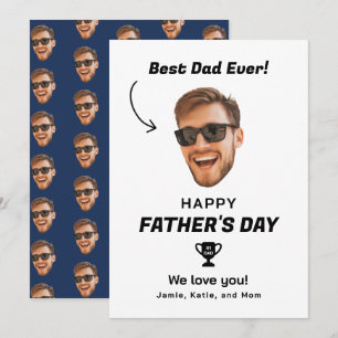 Tarjeta Foto de Cara Divertida Feliz Día del Padre