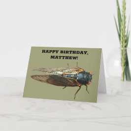 Tarjeta Foto de Cicada Bug, cumpleaños personalizado de in