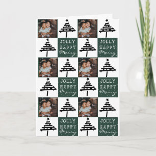 Tarjeta Foto de collage del árbol de Navidad de la familia