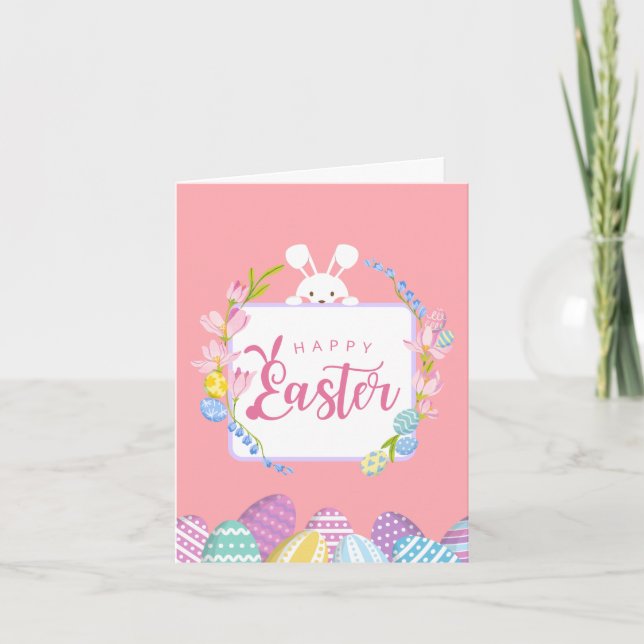 Tarjeta Foto de conejo de Pascua lindo (Anverso)