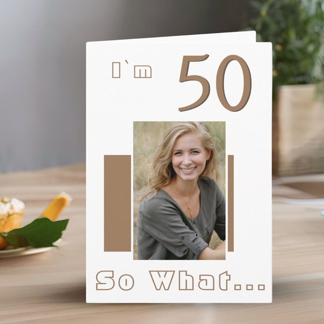 Tarjeta Foto de cumpleaños 50 divertida e inspiradora mode (Subido por el creador)