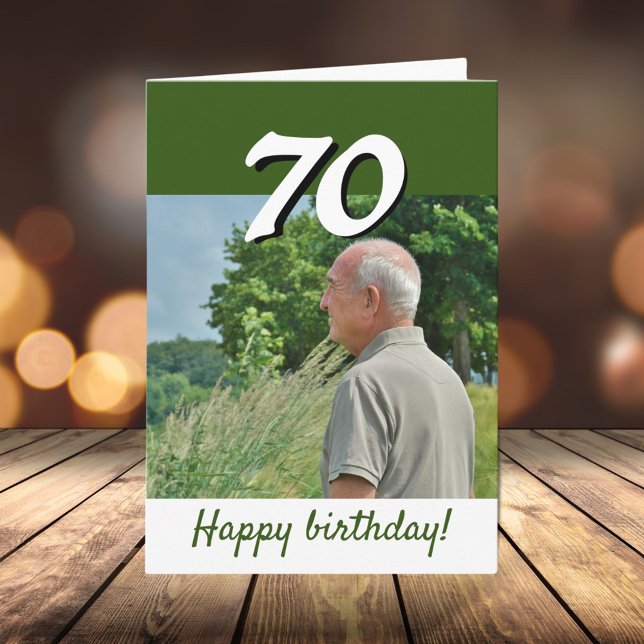 Tarjeta Foto de cumpleaños 70 verde  (Subido por el creador)