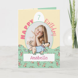 Tarjeta Foto de cumpleaños amarillo verde de That Dog Life
