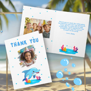 Tarjeta Foto de cumpleaños de animales marinos delfín lind