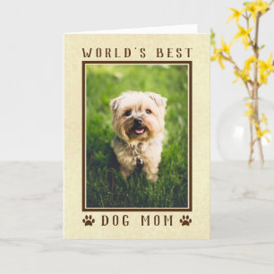 Tarjeta Foto de cumpleaños de la mejor mamá de perros del 
