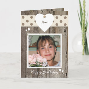 Tarjeta Foto de cumpleaños de Mamá Rustica