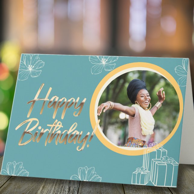 Tarjeta Foto de cumpleaños de moda Bliss (Subido por el creador)