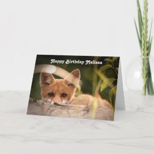 Tarjeta Foto de cumpleaños de un Pequeño Fox